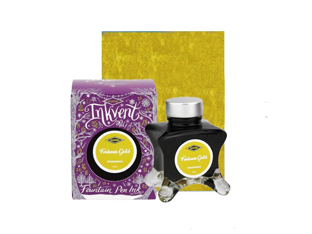 Diamine Fortunes Gold Ink Bottle Ink Vent Purple, 50ml, Chamaleon, Yellow