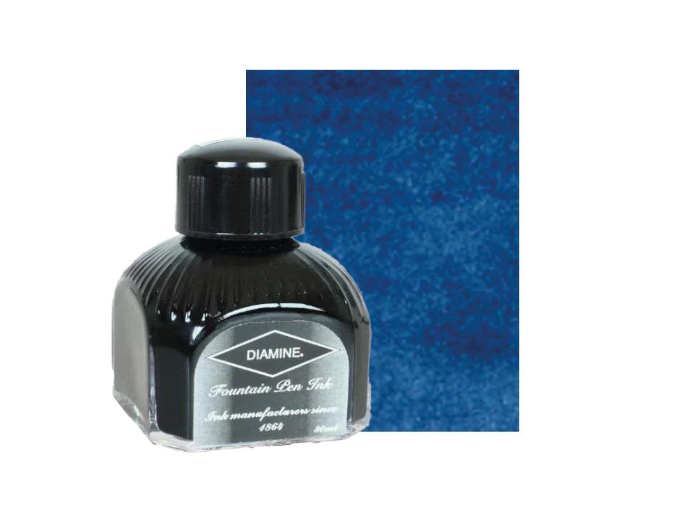 Diamine Ink Bottle, 80ml., Prussian Blue, Italyan crystal bottle