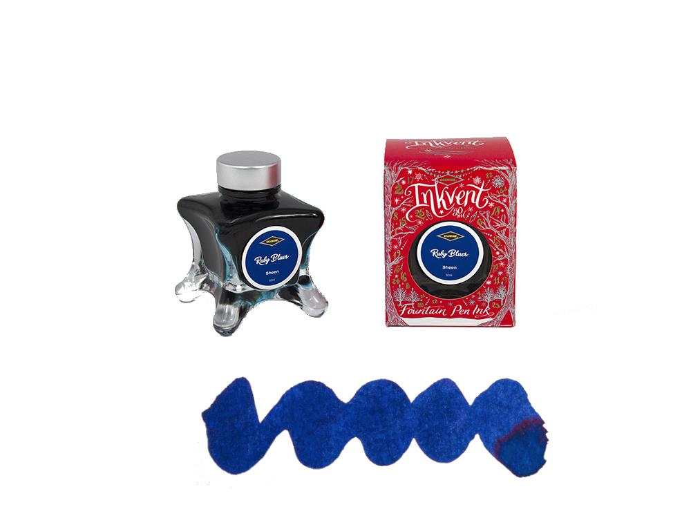 Diamine Ruby Blue Ink Vent Red Ink Bottle, 50ml, Blue, Glass