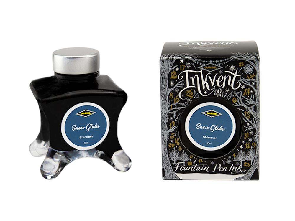 Diamine Ink Vent Black Shimmer Snow Globe Ink Bottle, 50ml, Blue
