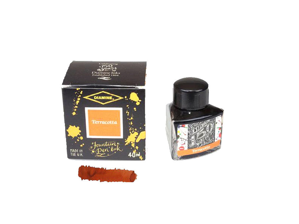 Diamine 1864 Terracotta, 150th Anniversary Ink Bottle, 40ml, Crystal