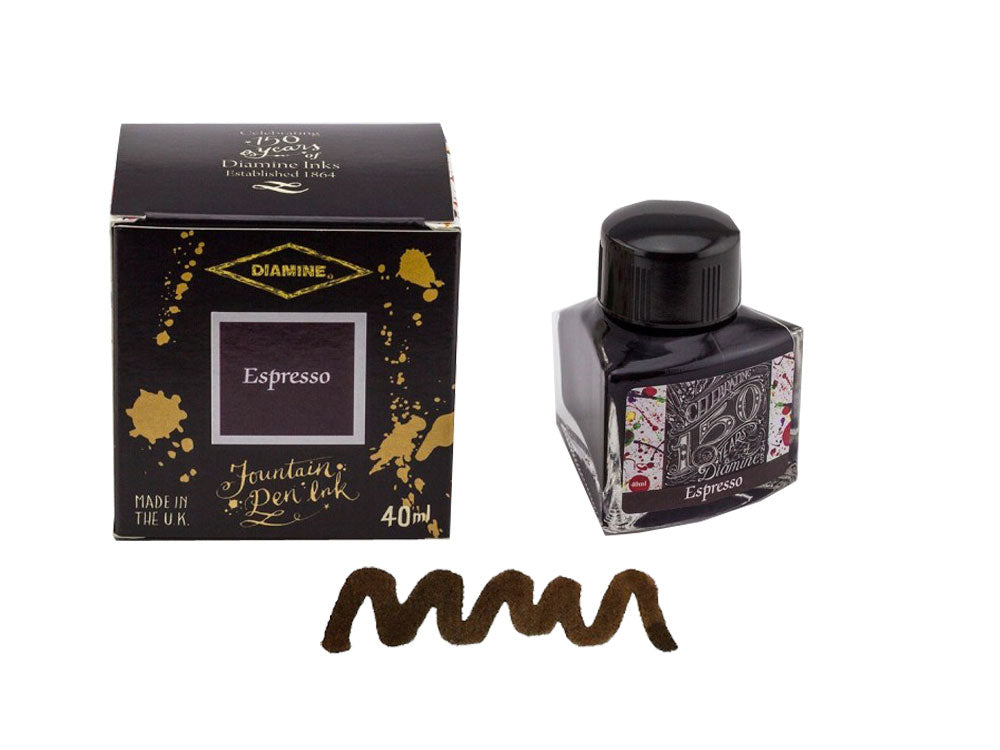 Diamine Ink Bottle, 40ml., Espresso, Crystal