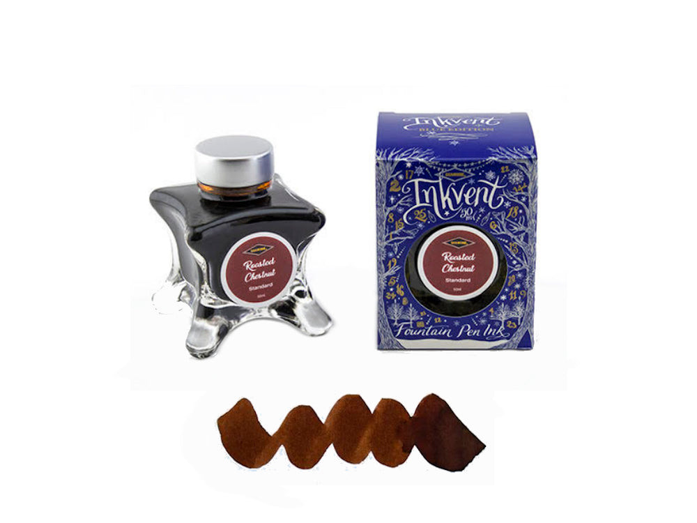 Diamine Ink Bottle Roasted Chestnut, Ink Vent Blue, 50ml, Brown