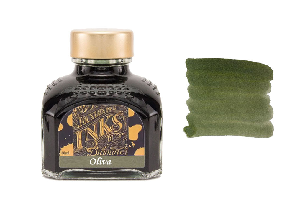 Diamine Oliva Ink Bottle, 80ml., Crystal, Special Edition