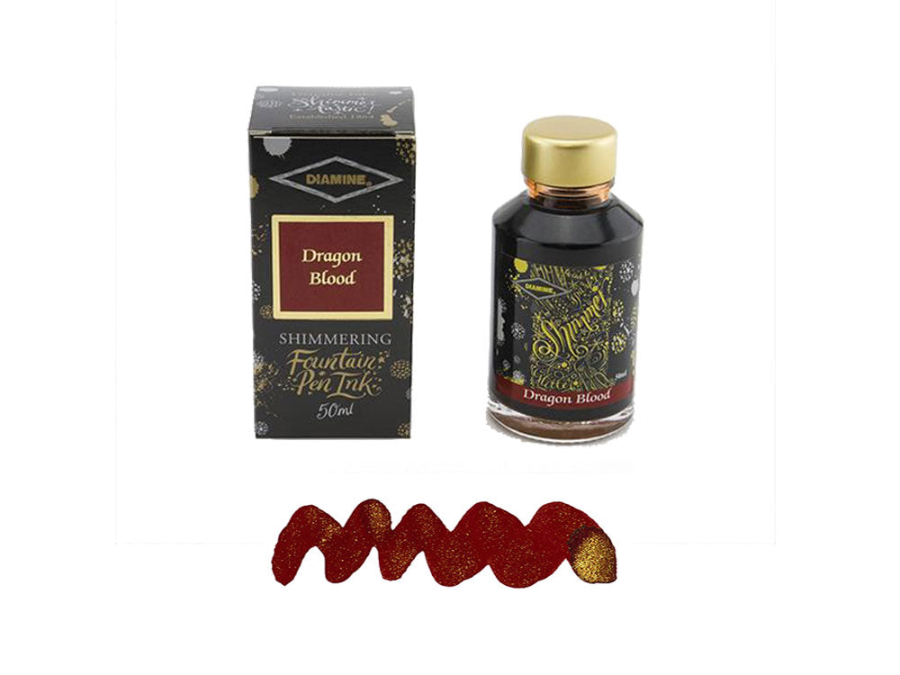 Diamine Shimmering Dragon Blood Ink Bottle, 50ml., Crystal