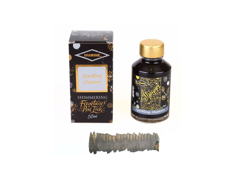 Diamine Shimmering Sparkling Shadows Ink Bottle, 50ml, Crystal