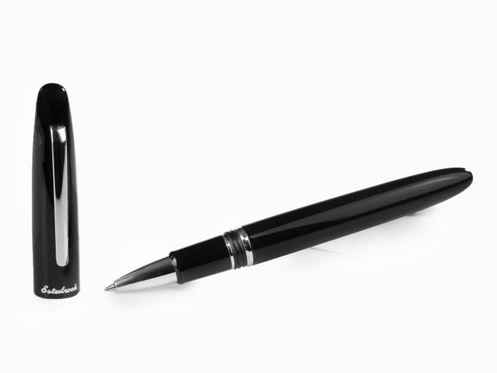 Esterbrook Estie Ebony Rollerball pen, Black Resin, Chrome Trim, E107