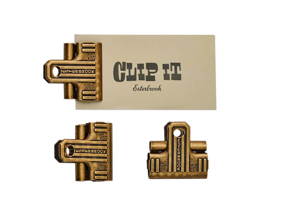 Esterbrook Eclipse 3-Piece Clip Set, Metal, Gold plated, Golden, ECL-GOLD