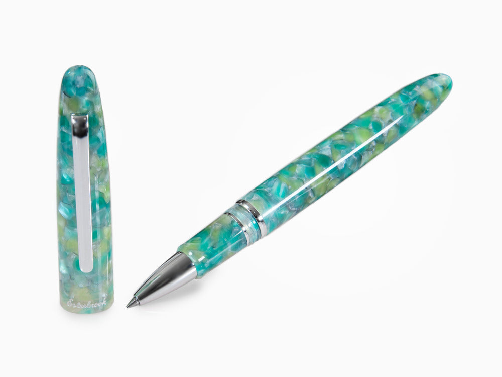 Esterbrook Estie Sea Glass Rollerball pen, Resin, Green, Chrome Trim, ESG827