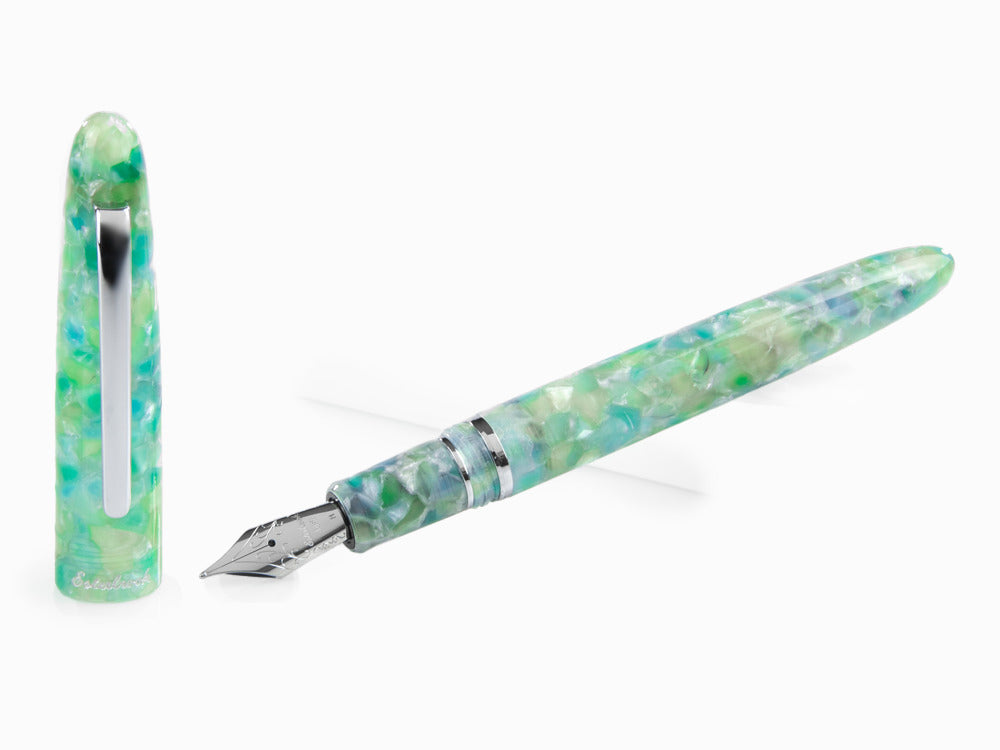 Esterbrook Estie Sea Glass Fountain Pen, Chrome Trim, ESG836