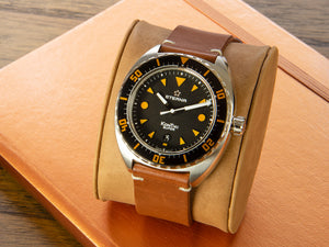 Eterna Super KonTiki Automatic Watch, SW 200-1, Black, Leather strap