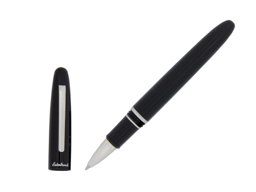 Esterbrook Estie Ebony Rollerball pen, Black Resin, Chrome Trim, E107