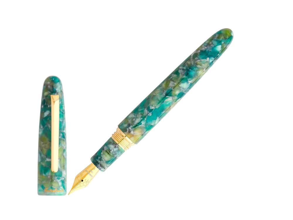 Esterbrook Estie Oversize Sea Glass Fountain Pen, Gold plated, ESG806