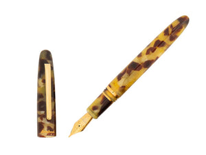 Esterbrook Estie Tortoise Fountain Pen, Black Resin, Gold plated, E136
