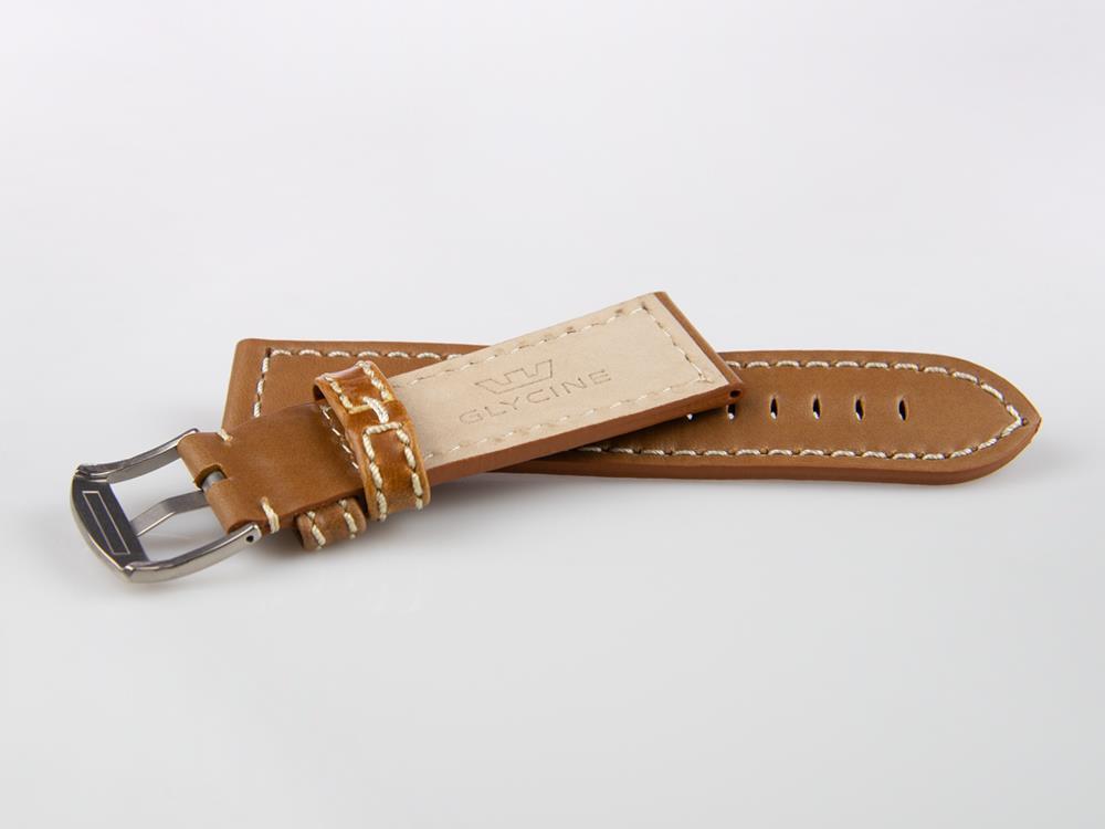 Glycine, Leather strap, 24mm, Brown, LB7BHOL-24