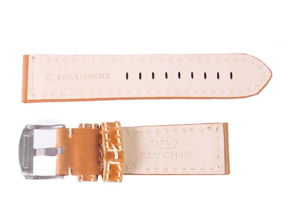 Glycine, Leather strap, 24mm, Brown, LB7BHOL-24