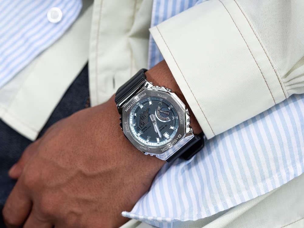 G-SHOCK Casio G-Steel Quartz Watch, Blue, 49.3mm × 44.4mm, GBM-2100A-1A2ER