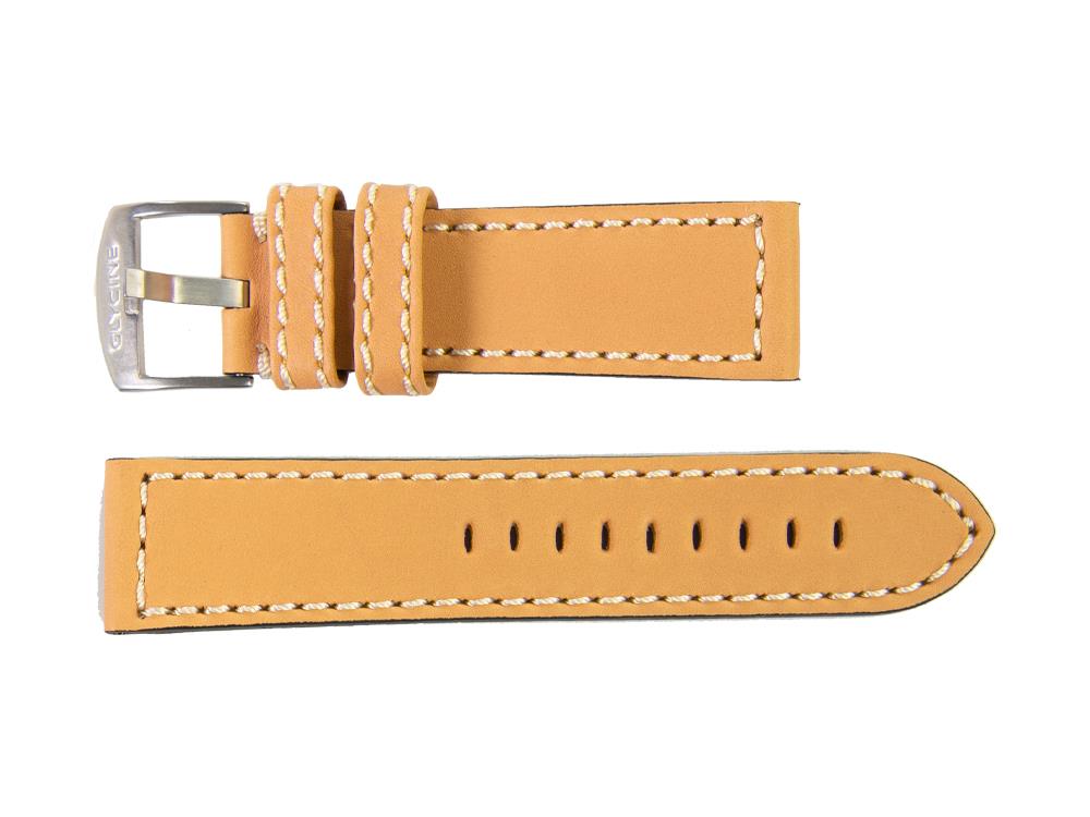 Glycine, Leather strap, 24mm, Brown, LB7BHH-24