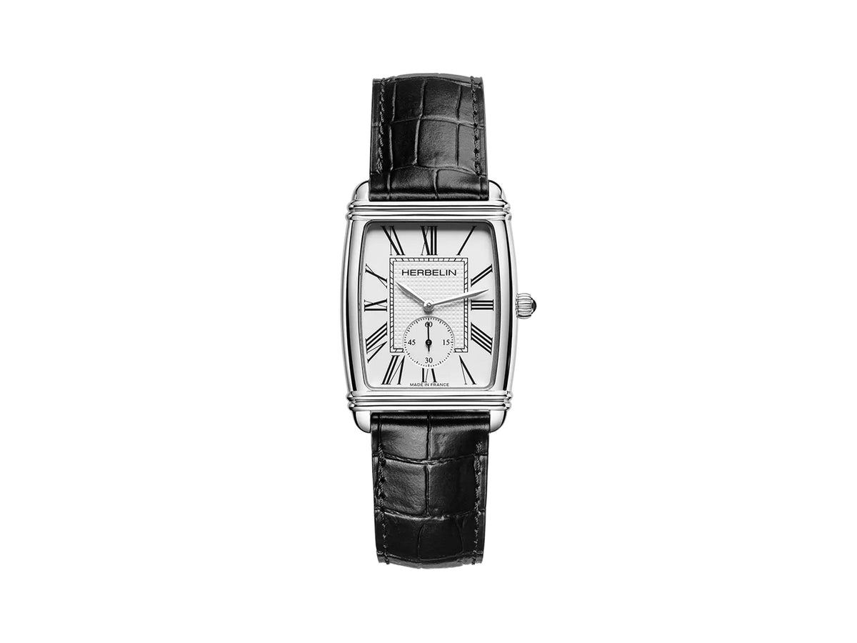 Herbelin Art Deco Tonneau Quartz Watch, Silver, 30mm, 10638AP08
