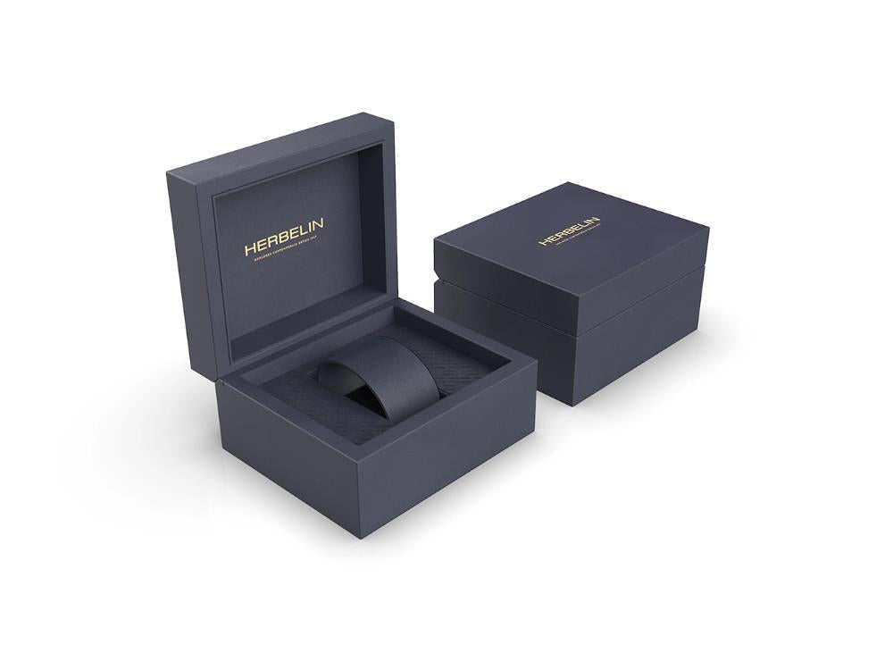 Herbelin Newport Quartz Watch, PVD Gold, Blue, 38,5mm, Chronograph, 12255T35