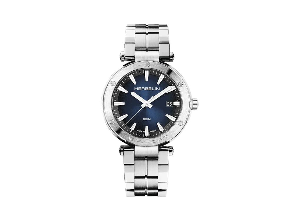 Herbelin Newport Quartz Watch, Stainless Steel 316L, Blue, 40.5 mm, 12288B15