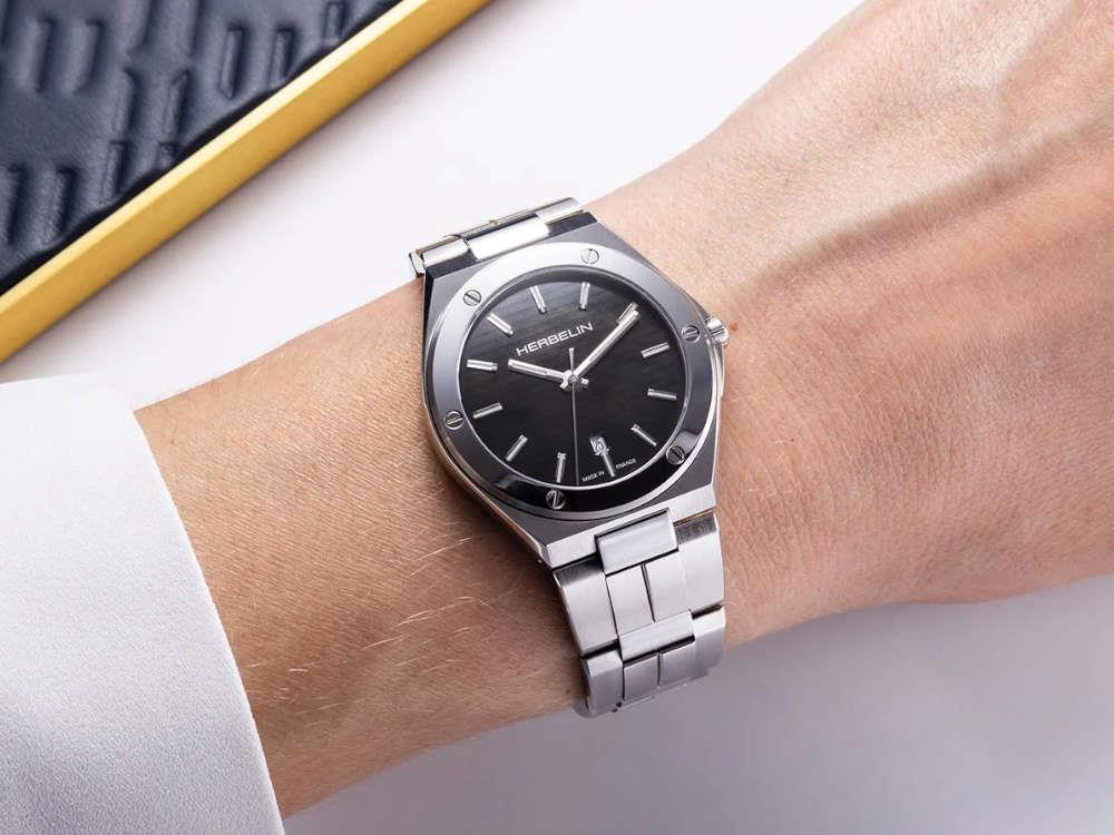 Herbelin Cap Camarat Quartz Watch, Stainless Steel, Black, 33 mm, 14545B49