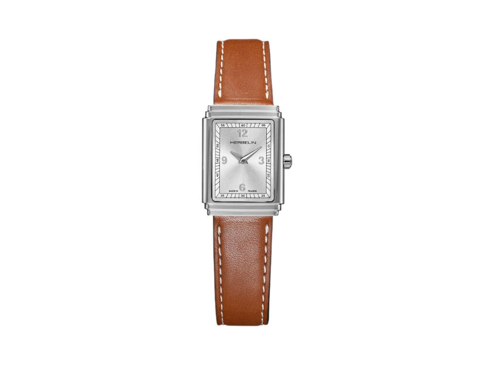 Herbelin Art Déco Quartz Watch, Silver, 29,5 mm, 17577AP22GD