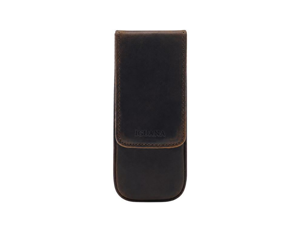 Iguana Pen Case Brown for 3 writing items, PEN-CASE-BROWN-3