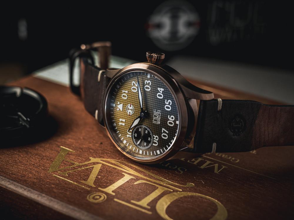 Indie Watch Swell Automatic Watch, PVD Bronze, Yellow, 42 mm, 257BB