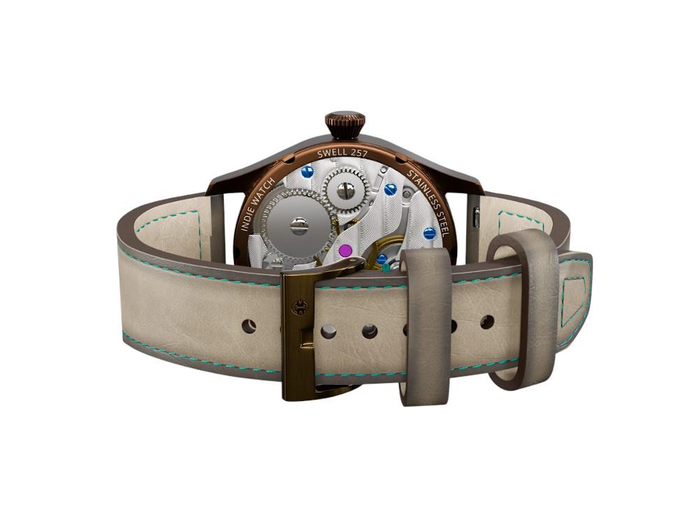 Indie Watch Swell Automatic Watch, PVD Bronze, Light Blue, 42 mm, 257HB