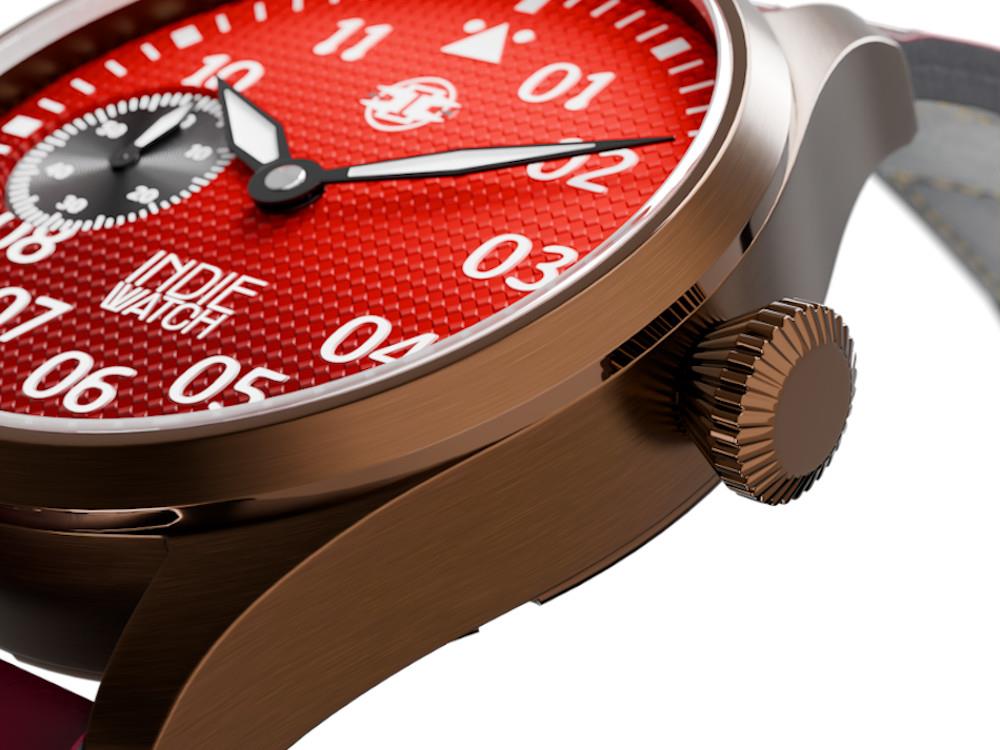 Indie Watch Swell Automatic Watch, PVD Bronze, Red, 42 mm, 257YB