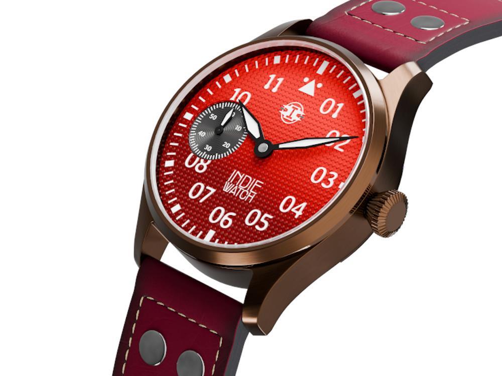 Indie Watch Swell Automatic Watch, PVD Bronze, Red, 42 mm, 257YB