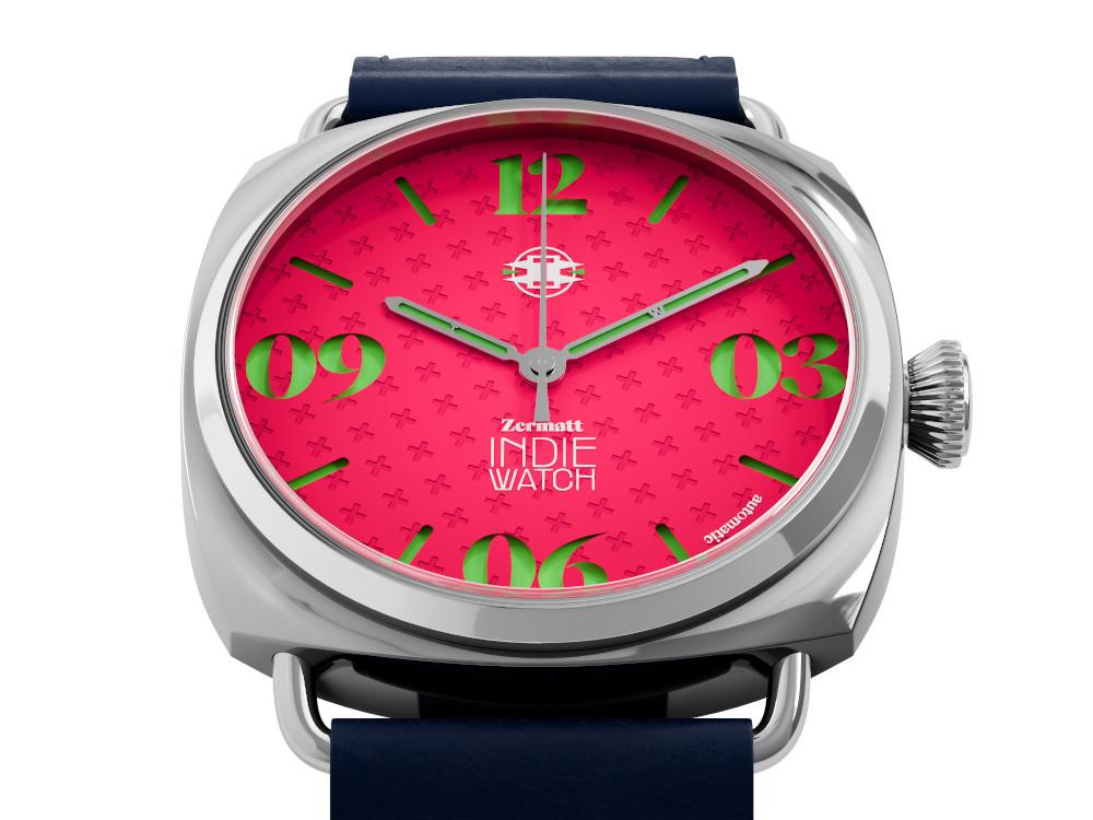 Indie Watch Zermatt Automatic Watch, Pink, 44 mm, 31Y