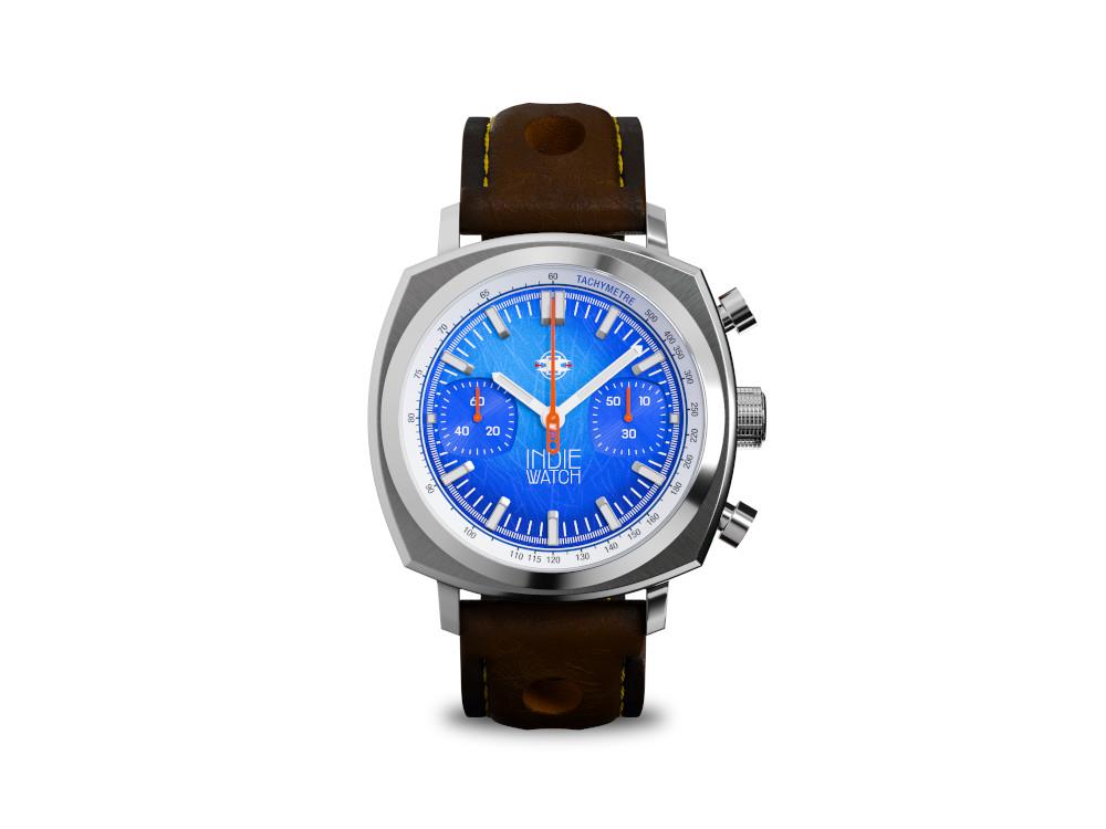 Indie Watch Strum Quartz Watch, Blue, 42 mm, Chronograph, 521K