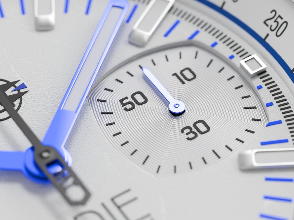 Indie Watch Strum Quartz Watch, White, 42 mm, Chronograph, 521L