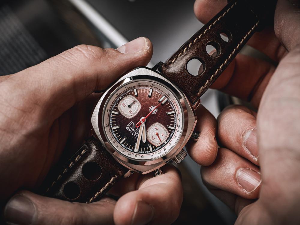 Indie Watch Strum Quartz Watch, Brown, 42 mm, Chronograph, 521S