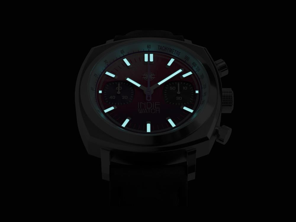 Indie Watch Strum Quartz Watch, Pink, 42 mm, Chronograph, 521Z