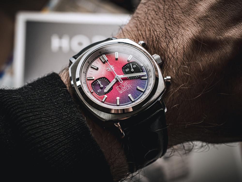 Indie Watch Strum Quartz Watch, Pink, 42 mm, Chronograph, 521Z