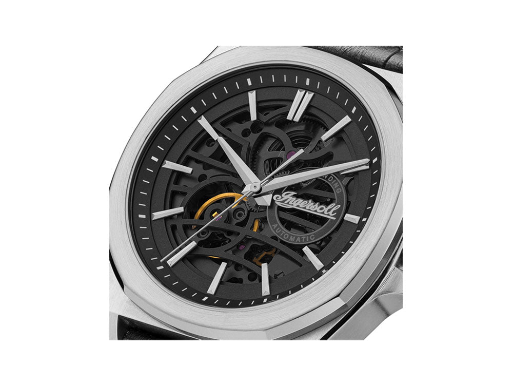 Ingersoll Orville Automatic Watch, 46 mm, Black, Leather strap, I09302