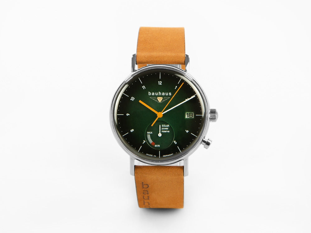 Bauhaus Quartz Watch, Green, 41 mm, Day, 2112-4