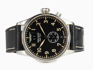 Iron Annie Cockpit Quartz Watch, Black, 42 mm, GMT, Day, 5140-2