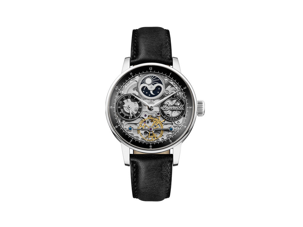 Ingersoll Jazz Automatic Watch, 44 mm, Black, Moonphase, GMT, I07701