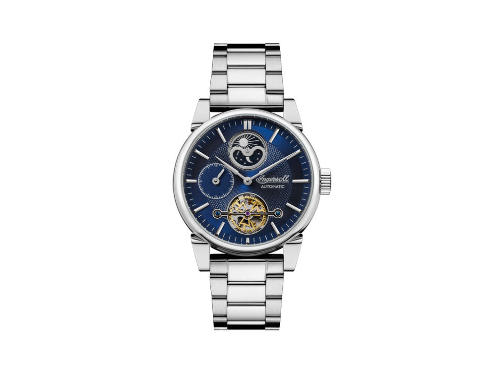 Ingersoll Swing Automatic Watch, 45 mm, Blue, Moonphase, GMT, I07501