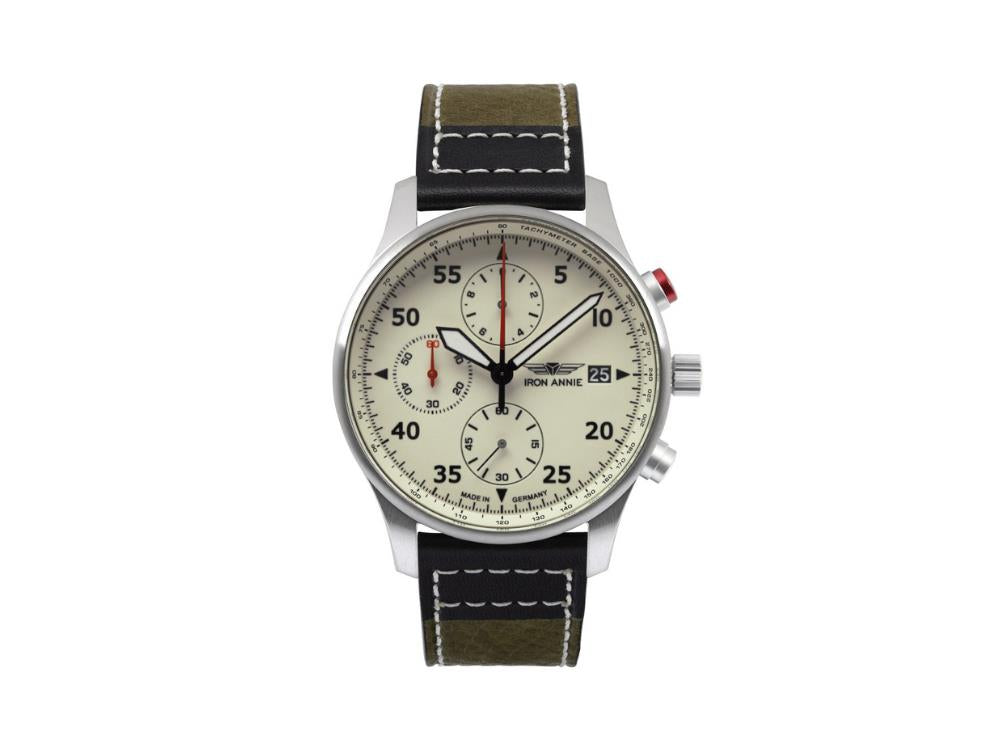 Iron Annie F13 Tempelhof Quartz Watch, Beige, 42 mm, Chronograph, 5670-5
