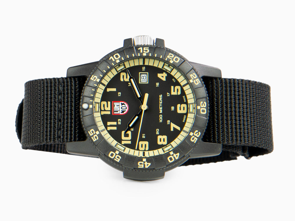 Luminox Sea Turtle Giant Quartz Watch, Black/Beige, Carbon, 44 mm, 10 atm, Day