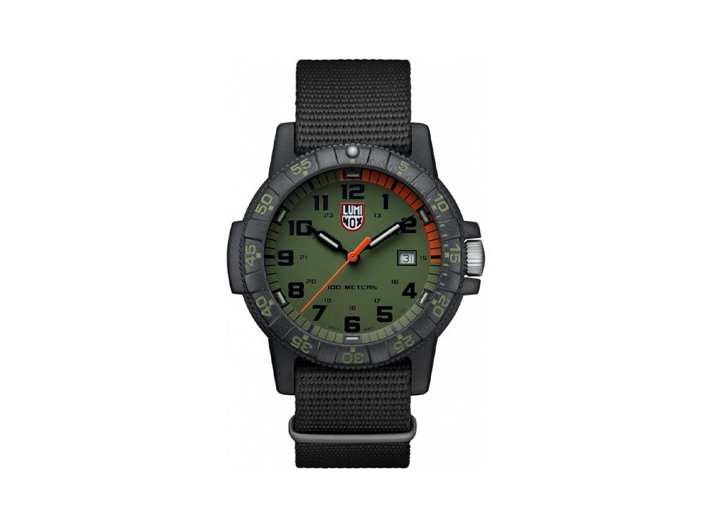 Luminox Sea Turtle Giant Quartz Watch, Green, Carbon, 44 mm, 10 atm, Day