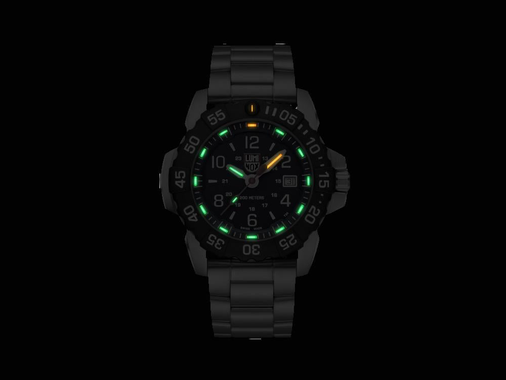 Luminox Navy Seal Steel 3250 Time Date Series Quartz Watch, Blue,XS.3254.CB