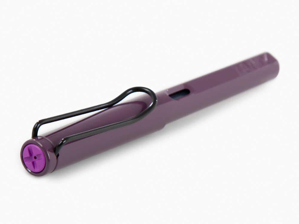 Lamy Safari Violet Blackberry Fountain Pen, Black Resin, 1238385