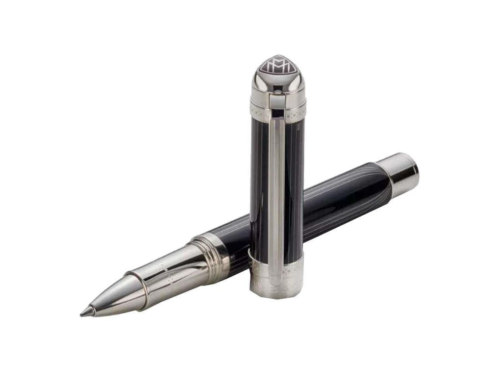 Maybach The Peak I Lustrous Midnight Rollerball pen, Platinum trim, Black