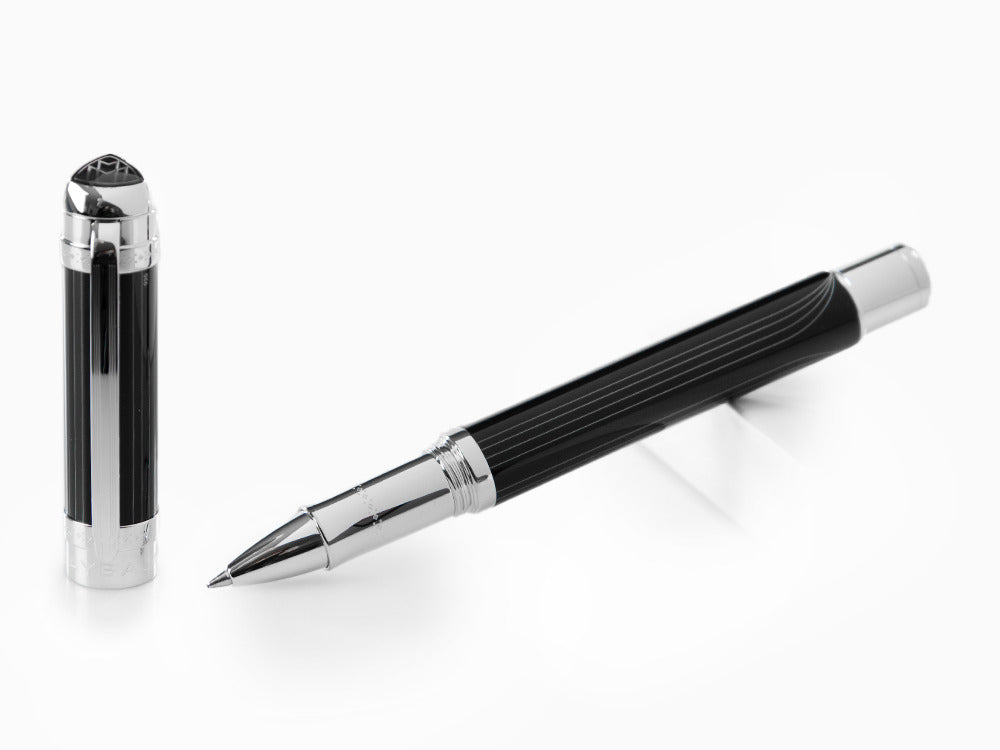 Maybach The Peak I Lustrous Midnight Rollerball pen, Platinum trim, Black